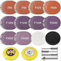 108Pcs 3 Inch Sanding Discs Drill Sanding Attachment, 60 80 320 800 1000 1200 1500 2000 3000 5000 Grit Sandpaper Hook and Loo