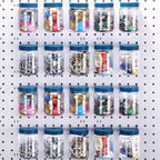 Unittype 20 Set Pegboard Organizer Accessories Peg Boards Jars with Lids Plastic Pegboards Bins Storage Containers Clear Peg 