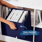 Storage Cubes Pack Of 8 - Standard Size Cube Storage Bin 10.5x10.5x11 With Dual Handles For Easy Carrying- Fabric Storage Bin