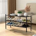ROMGUAR CRAFT 3-Tier Bamboo Long Shoe Rack, Free Standing Wood Shoe Shelf Storage Organizer for Closet Entryway Stackable 35"