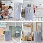 Lifewit 2 Pack Laundry Basket 80L Each, Collapsible Clothes Hamper with Reinforced Handles, Freestanding Waterproof Design fo