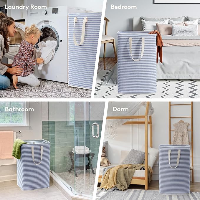 Lifewit 2 Pack Laundry Basket 80L Each, Collapsible Clothes Hamper with Reinforced Handles, Freestanding Waterproof Design fo