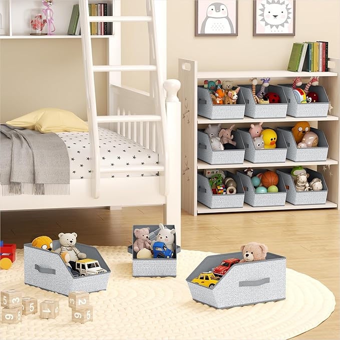 Homsorout Large Closet Storage Cubes - Closet Storage Bins with Dual Handles for Clothes, Towels, Toys, Shelf Organizer Bins 