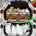 Reusable Grocery Bags Heavy Duty Shopping Bags Foldable Large Tote Bags with Long Handles & Hard Bottom