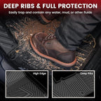 LASFIT Floor Mats for Rivian R1T 2024 2023 2022, All Weather Floor Liner TPE Custom Fit Car Mats for Rivian R1T 1st & 2nd Row Rubber Mats, Black,Tasteless, Durable and Easy to Clean