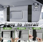 Car Sun Visor Organizer, Semi-Rigid Molle Panel Tactical Car Accessories with Zipper Storage Pouch, Sunglass Holder for Car Visor Organizer, Universal Fit for Trucks, SUVs, Jeeps & Police Gear, Black