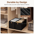 StorageWorks Narrow Baskets for Storage, Fabric Storage Bins, Small Baskets for Organizing with PU Handle, Great for Clothes,