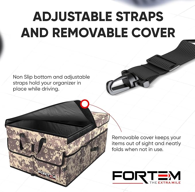 FORTEM Trunk Organizer For SUV Car Trunk Organizer, Foldable Storage, Car Accessories for Women Men, Collapsible Bag, Perfect C
