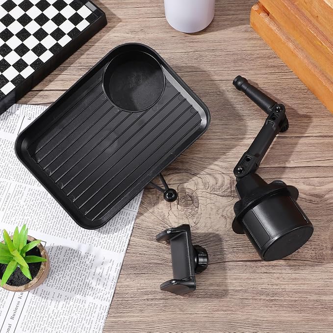 CALLARON Car Cup Holder Tray - Car Trays for Eating, 3-in-1 Adjustable Swivel CAR Food Tray, Universal Vehicle Cup Holder Exp