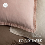 Foindtower Set of 2 Decorative Linen Fringe Lumbar Throw Pillow Covers Boho Farmhouse Cushion Cover with Tassels Soft Accent 