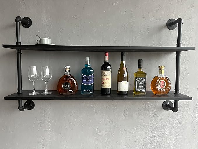 Floating Bookshelf Shelves Industrial Pipe Shelving Pipe Shelves Rustic Wall Shelf 48 Inch Farmhouse Book Shelves for Wall Mo