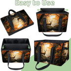 Reusable Grocery Bags Heavy Duty Shopping Bags Foldable Large Tote Bags with Long Handles & Hard Bottom