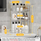 YCIA&DONE Corner Bathroom Counter Organizer, Makeup Organizer for Vanity, Skincare Cosmetic Perfume Tray, Corner Countertop S