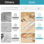 Vtopmart 8 Pack Shallow Drawer Dividers, 2.36" High 12.5"-20.8" Adjustable Expandable Kitchen Drawer Organizer, Clear Plastic