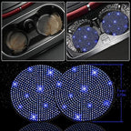 NBTEPEM 30 Pcs Blue Bling Car Accessories Set for Women, Blue Steering Wheel Cover Set, Bling Console Cover, Seat Belt Cushion, Shift Knob Cushion, Cup Coaster, Rhinestone Car Hanging Accessories