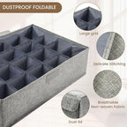 2 Pack Large Grid Sock Organizer Divider, 20 Cell with Lid, Fabric Foldable, Tie Organizer for Men for Storing Socks, Tie, Ha