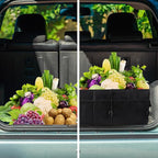 Sposuit Extra Large Trunk Organizer 98L Collapsible Car Storage Trunk Organizer with Removable Dividers & Adjustable Securing