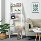 Rustic 5-Tier Wall-Leaning Wood Loadder Towel Racks for Bathroom Livingroom Kithen Office Woden Farmhouse Ladder-Style Blanke