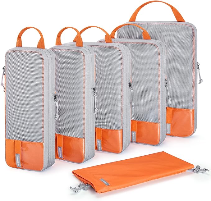 BAGSMART 6 Set /4 Set/2 Set Compression Packing Cubes for Travel, Lightweight Luggage Organizer Bags, Durable Space Saver Bag