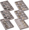 Frebeauty Jewelry Organizer Tray,Stackable Velvet Jewelry Trays,Drawer Inserts Earring Organizer For Women Jewelry Storage Di