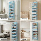 HOMELUX THEORY UPGRADED 6 Tiers Over The Door Organizer Hanging - 100D EXTRA THICK & 50lbs HUGE CAPACITY, 12 Side Mesh Pocket