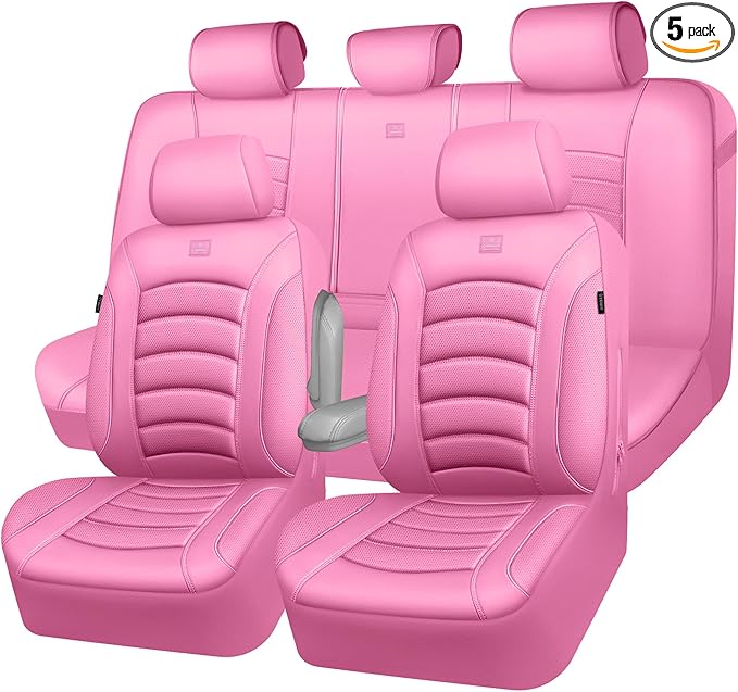 CAR PASS 3D Foam PU Leather Car Seat Covers, Universal Seat Covers Full Sets for Trucks SUV Sedan Automotive Seat Covers Armr
