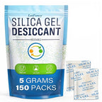 Silica Gel Packets 5 Gram 150 Pack, Color-Indicating Rechargeable Desiccant Packs Moisture Absorber for Food Storage, Electro