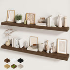 Fun Memories 60 Inch Fireplace Mantel - Long Floating Shelf, Wall Mounted Farmhouse Display with Invisible Heavy Duty Metal B