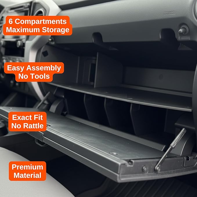 Vehicle OCD – Center Console Divider, Tray, and Glove Box Organizer for Toyota 4Runner (2010-2024) – Made in USA – SLX515