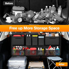 MoKo Trunk Organizer for SUV, Car Organizer with 10 Pockets Large Capacity & 3 Adjustable Straps for Easy Installation,