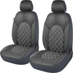 CAROMOP Luxury PU Leather Car Seat Covers Front Set - Anti-Stain Waterproof Automotive Seat Covers for Cars - Universal Car I