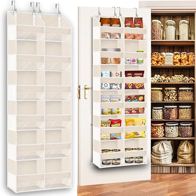 Ofiray-home Over the Door Organizer 6 Tiers, Extra Large Behind Door Storage of 12 Compartments,80 lbs Weight Capacity Hangin