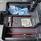 TACOBRO Center Console Organizer Compatible with 2020-2023 Silverado/Sierra 2500/3500HD/ 2019-2022 Chevy Silverado 1500 / GMC Sierra 1500 Accessories - Full-Coverage Insert Tray, ABS material,Red