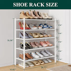 Smiry Bamboo Shoe Rack 5-Tier, Stackable Wooden Shoe Organizer for Entryway & Closet, Free Standing Wood Shoe Storage Shelf f