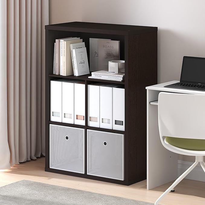 Furinno Cubicle Book Shelf, 5-Cube Bookshelf, Extra Thick Frame Cube Storage Organizer Bookcase with Closed Back, 15.3 x 29.9