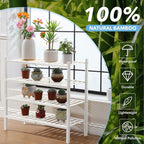 4 Tier Bamboo Shoe Rack Storage Organizer for Closet, Multifunctional Stackable Free Standing Shoe Shelf Organizer for Small 