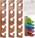 3 Pack Wooden Hat Rack, Hat Organizer with Hat Shaper Insert – Space-Saving Baseball Cap Display Stand for Wall in Bedroom, C