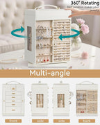 AKOZLIN Jewelry Box 6-Tier Organizer Functional 360° Rotating Jewelry Storage Case for Women Girls Ring Necklace Earring Brac