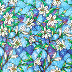 Coavas Static Cling Privacy Window Film, 96% UV & Heat Blocking, Stained Glass Window Film Floral Design, Non-Adhesive, for Bathroom, Front Door, Shower Enclosure‌ (Vinyl, 35.4" X 78.7 ")