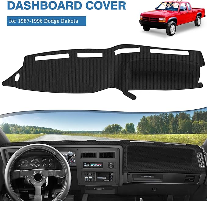 FIILINES Dash Cover for Dodge Dakota 1987-1996, Dashboard Mat Accessories Dash Cover Sunshade Nonslip Mesh Protector No Glare