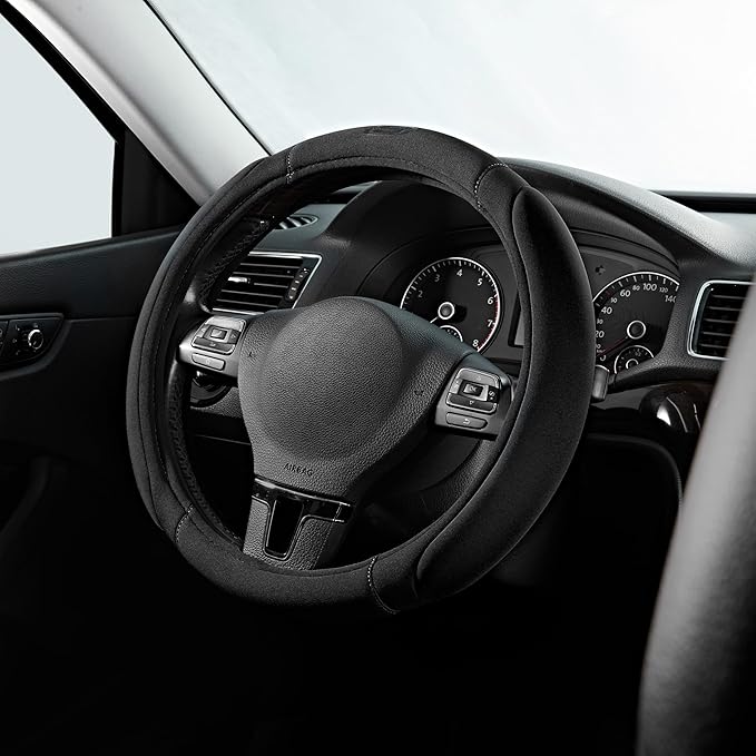 Skechers Steering Wheel Cover, Memory Foam Car Steering Wheel Cover,14.5-15inch Anti-Slip Safety Comfortable Desgin, Universa