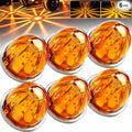 BJZ 6Pcs Amber Watermelon LED Strobe+Constant Marker Lights Dual Function Watermelon-shaped Side Marker Clearance Tail Top Cap Roof Lights for Trailer Truck Semi-trailer Heavy-duty Truck Bus Van