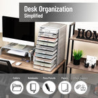 Mind Reader 10-Drawer Desk Organizer for Office Supplies, Crafts, Mail Sorting & More, Metal Mesh, 10.75"L x 14"W x 21.25"H, 