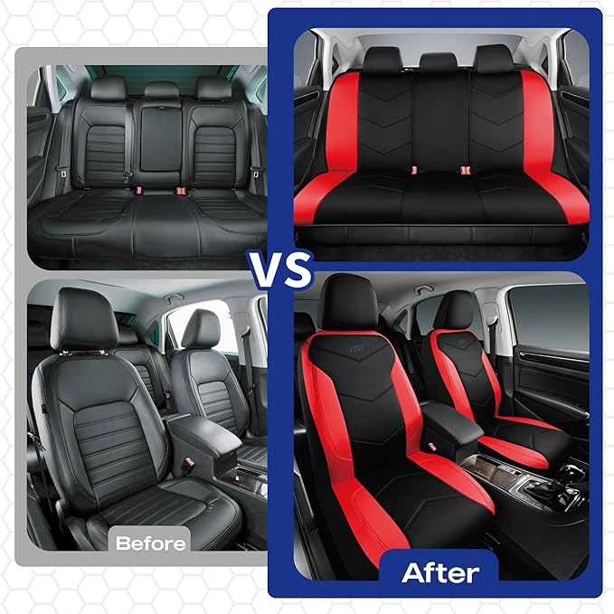 Skechers Memory Foam Seat Covers,Leather Car Seat Covers, Ultimate Comfort & Support Front Seat Covers Airbag Compatible, Aut