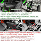 EDBETOS Center Console Organizer Tray for 2021-2026 Chevy Tahoe/Suburban and 21-2024 GMC Yukon Accessories, Fit Standard Console with Charging Socket Only, NOT for Power Sliding Console, Red