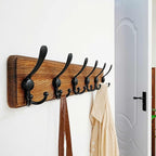 Dseap Coat Rack Wall Mounted - 24" Long 6 Tri Hooks, Heavy Duty Wooden Wall Coat Hanger Coat Hook for Clothes Hat Jacket Clot