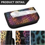 Car Tissue Holder Car Visor Organizer Tissue Box Holder for Car Sun Visor Organizer with Car Vehicle Accessories Essentials Interior for Women Men Gradient Leopard Print