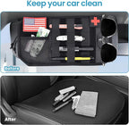 Car Sun Visor Organizer with MOLLE Panel and Zipper Storage Pouch Hard PE Board Prevents Sagging Tactical Gear Attachment Includes Sunglasses Holder Clip Fits Most Cars Trucks SUVs and Vans
