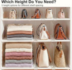 SortNStore Shelf Dividers Purse Organizer for Closet: 6-inch Tall(Shorter Version) Acrylic Handbag Organizer - Small Space Se