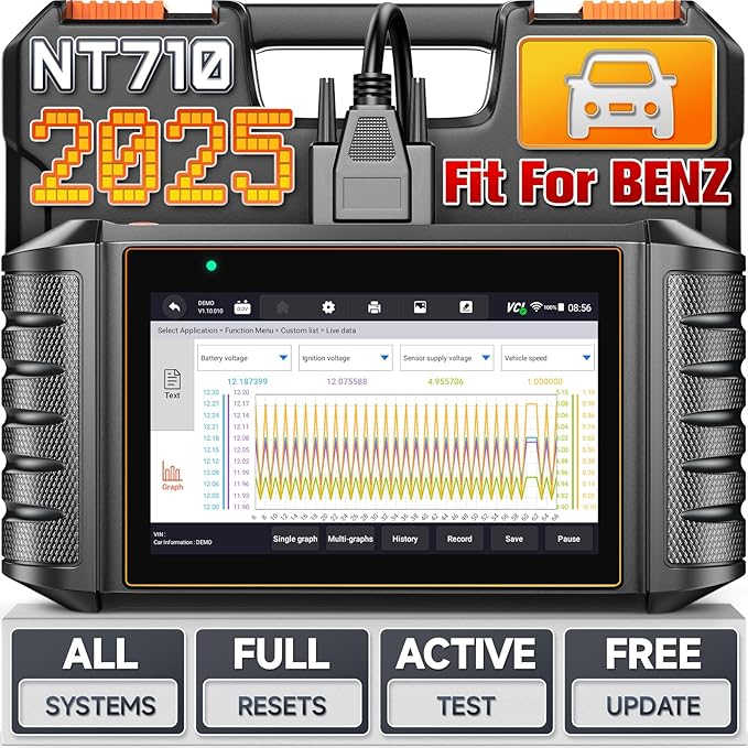 FOXWELL NT710 fit for Mercedes-Benz OBD2 Scanner, Full System Diagnostic Scan Tool, Bidirectional Control, All Free Resets